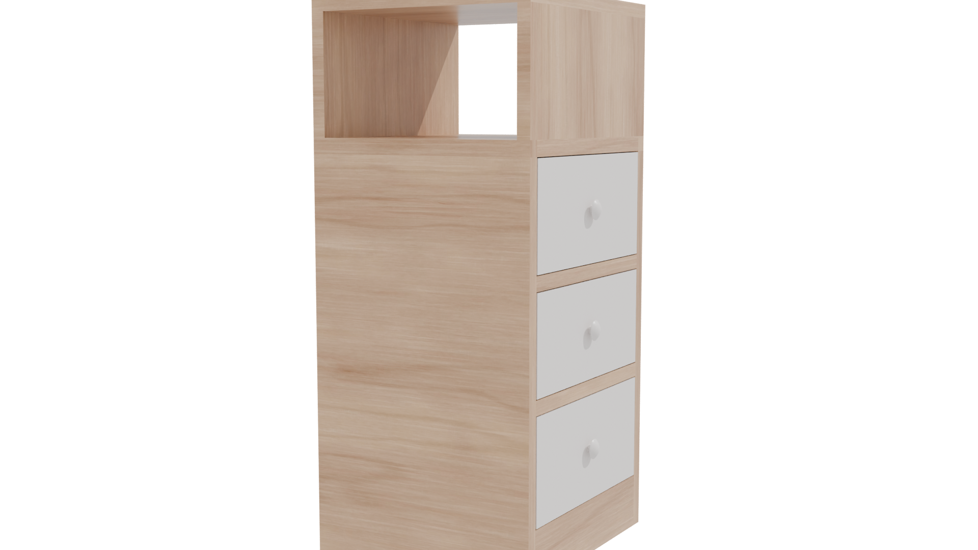 Minimalist Wooden Storage Cabinet 3D Model - Professional 3D Model Render 9