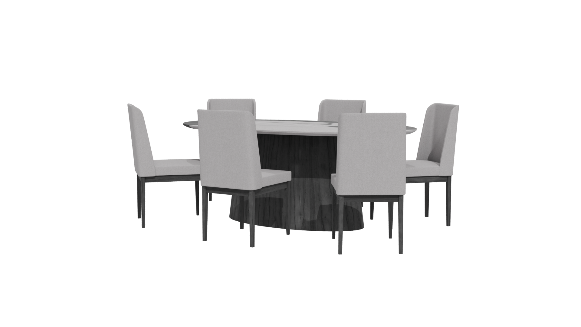 Stylish Round Dining Table Set - Professional 3D Model Render 12