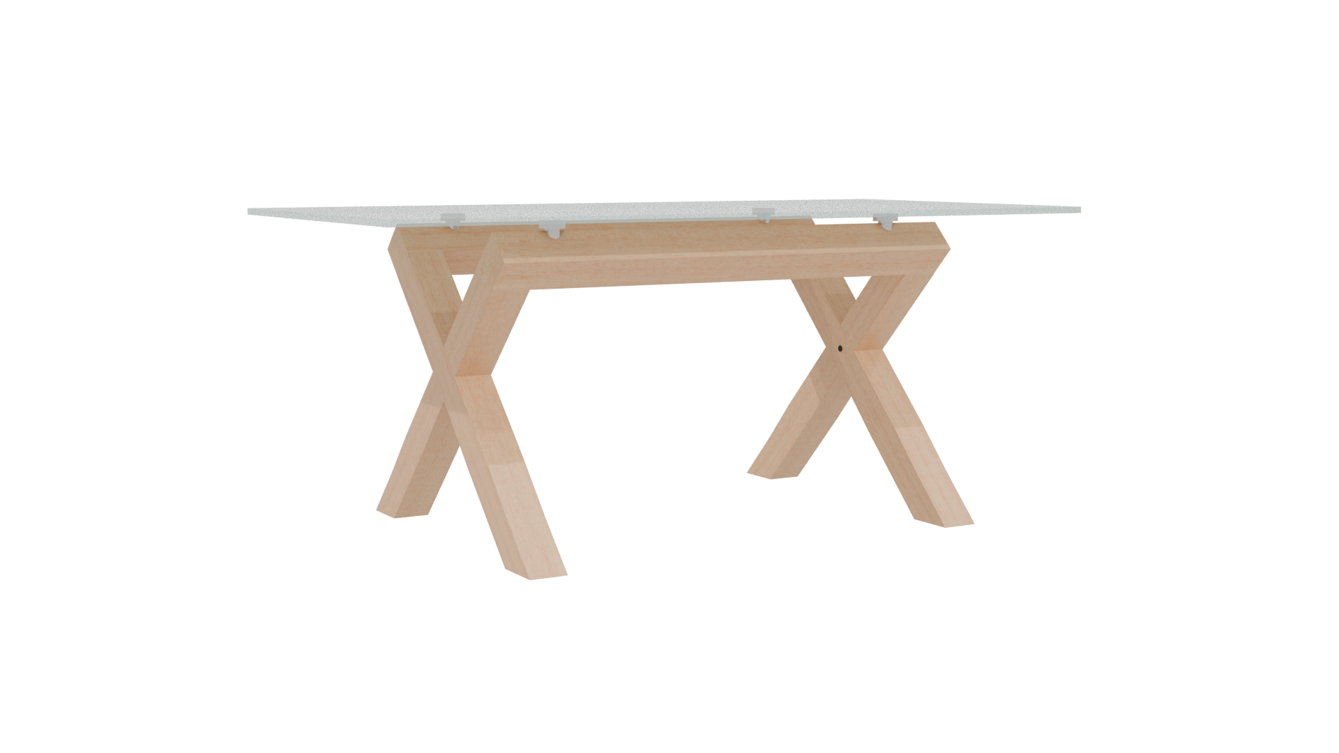 Stylish Glass Top Dining Table - Professional 3D Model Render 4