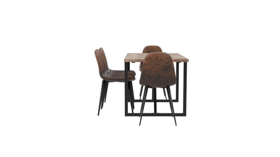 Stylish Modern Dining Table with Chairs 3D Model - Professional 3D Model Render 8