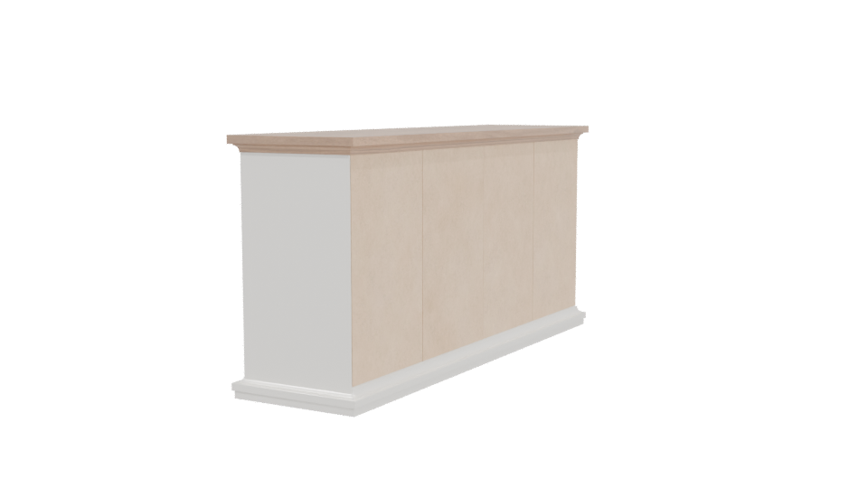 Modern Wooden Dresser 3D Model - Professional 3D Model Render 3