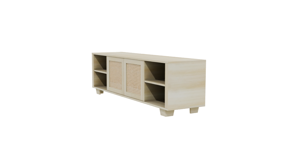 Stylish Wooden TV Stand 3D Model - Professional 3D Model Render 13