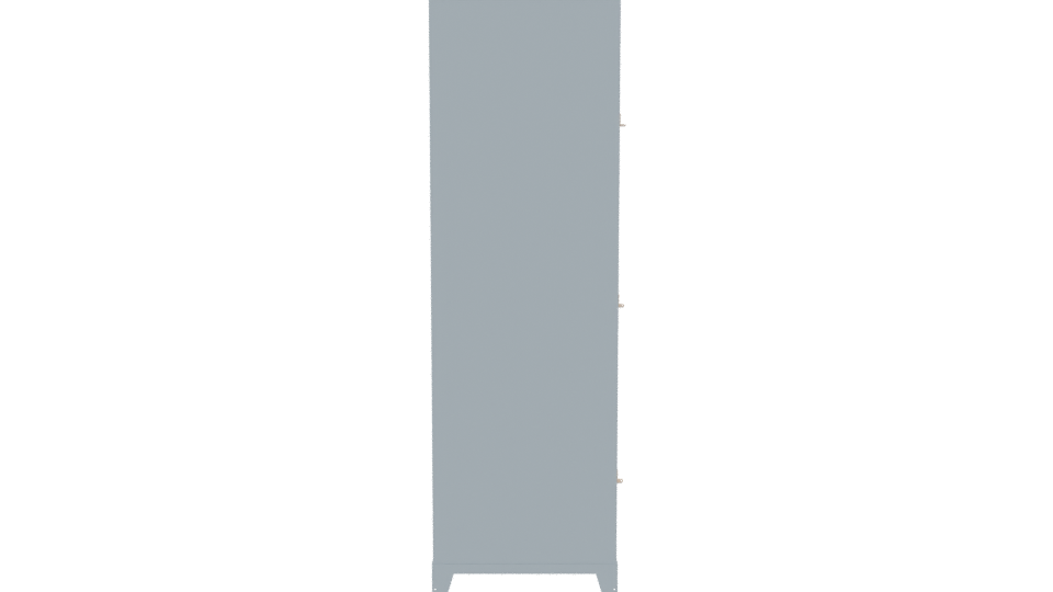 Industrial Six-Compartment Steel Locker 3D Model - Professional 3D Model Render 8