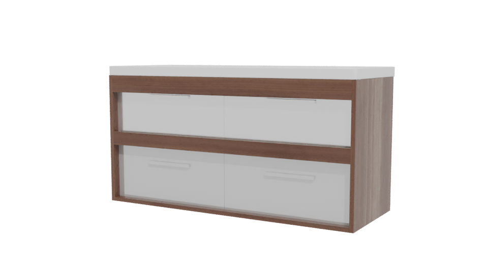 Modern Double Sink Vanity 3D Model - Professional 3D Model Render 12