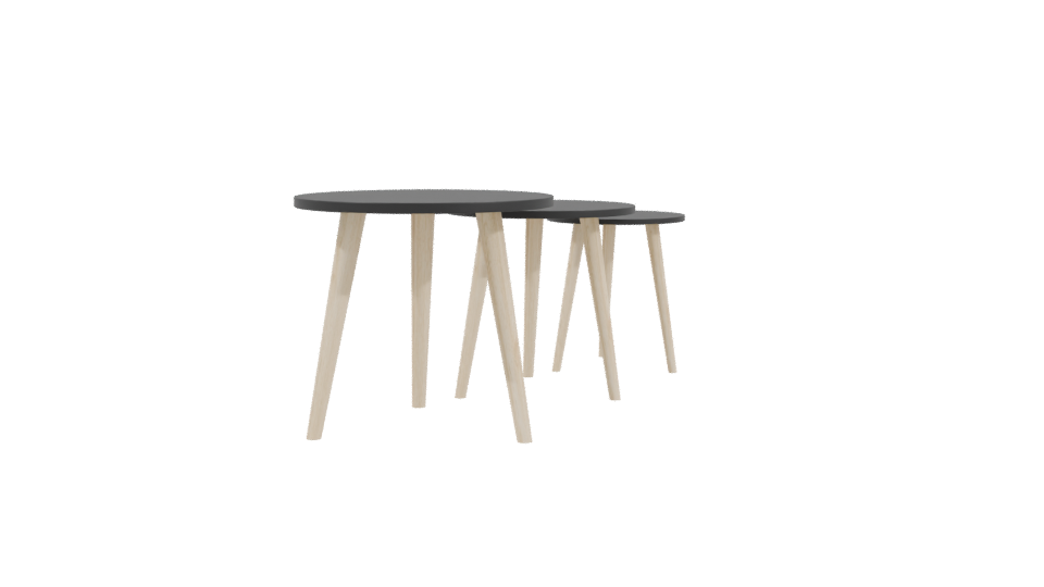 Stylish Minimalist Side Tables Set - Professional 3D Model Render 3