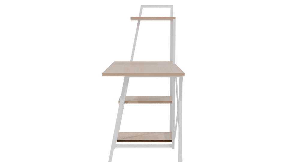 Minimalist Wood and Metal Office Desk 3D Model - Professional 3D Model Render 2