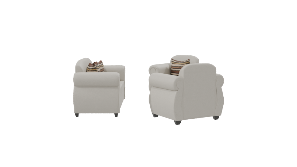 Elegant Upholstered Sofa Set 3D - Professional 3D Model Render 8