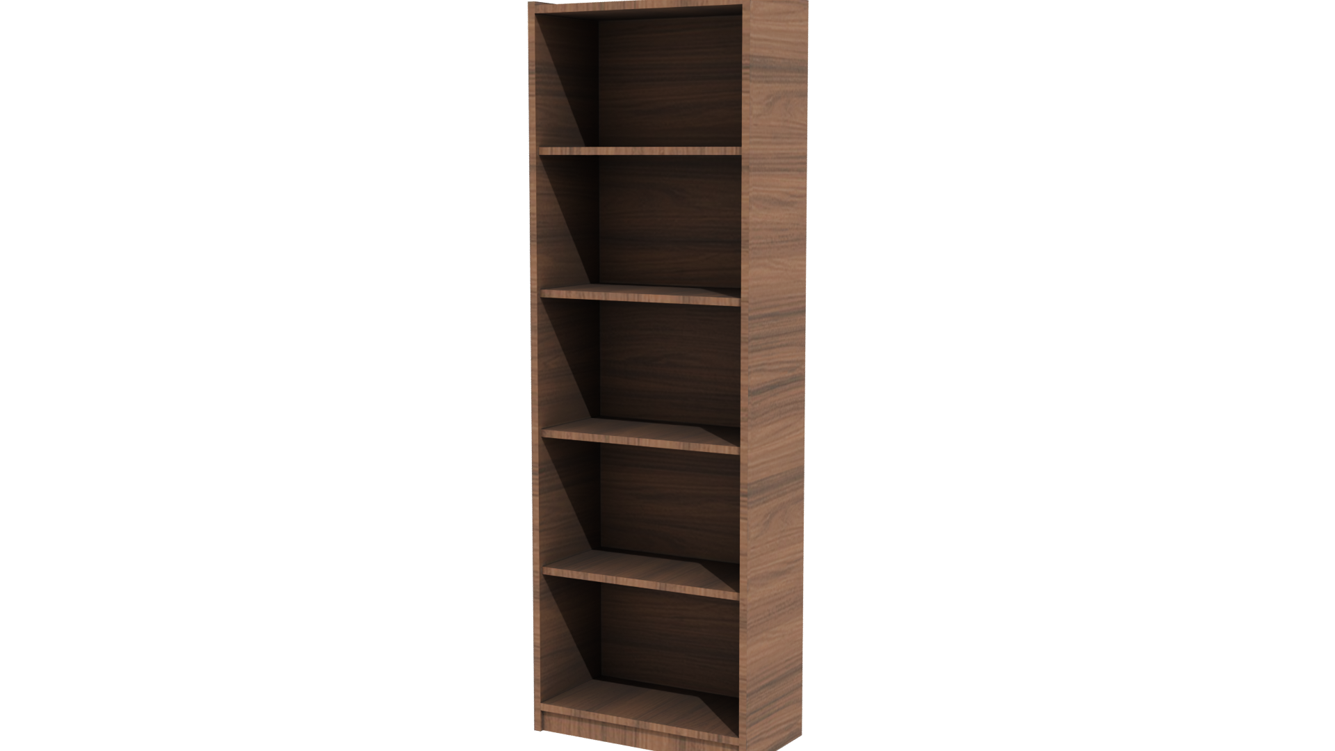 Stylish Wooden Bookshelf Model - Professional 3D Model Render 12