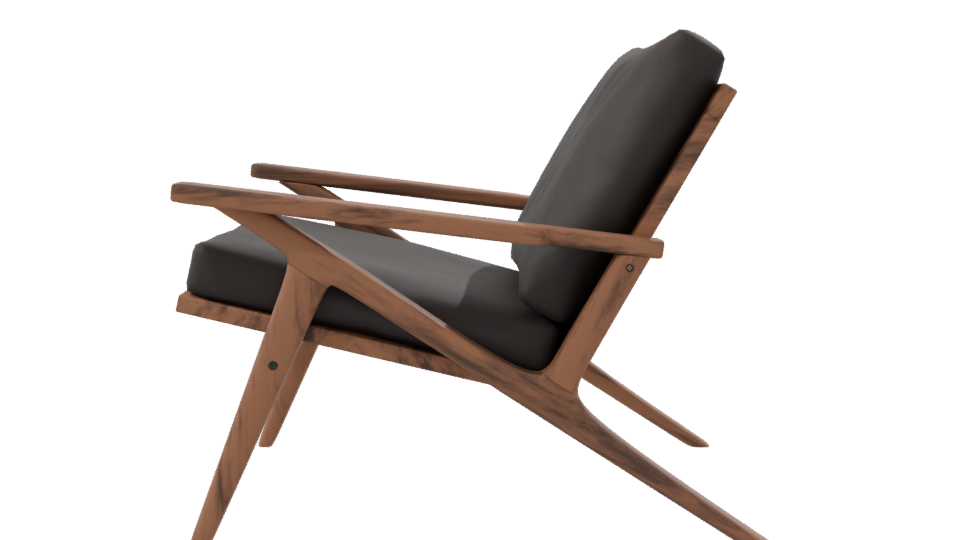 Stylish Wooden Lounge Chair 3D - Professional 3D Model Render 8