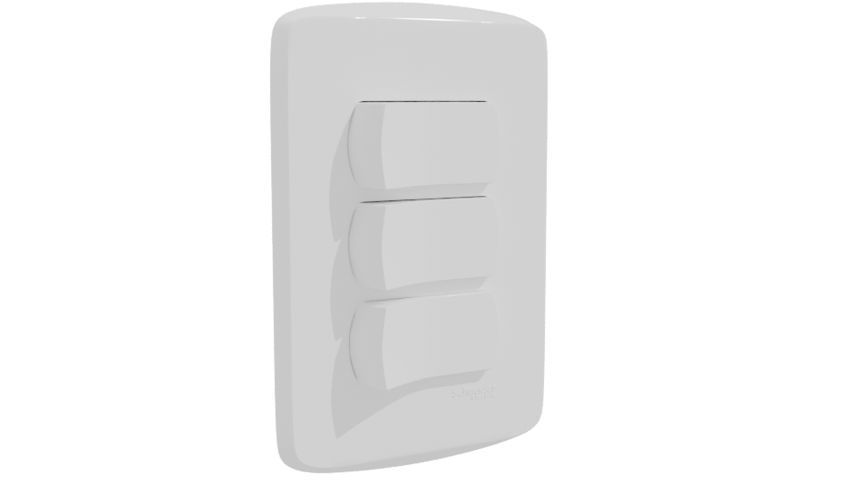 Triple Switch Panel 3D Model - Professional 3D Model Render 10