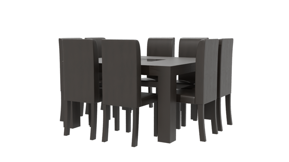 Minimalist Dining Table Set 3D - Professional 3D Model Render 6