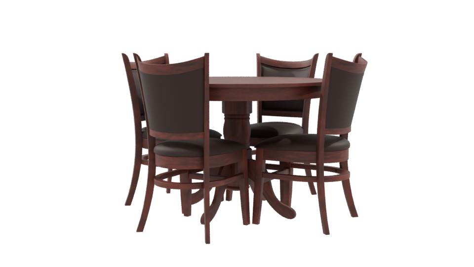 Stylish Wooden Dining Set 3D - Professional 3D Model Render 9