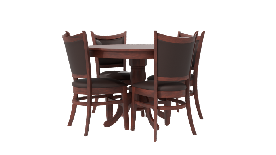 Stylish Wooden Dining Set 3D - Professional 3D Model Render 7