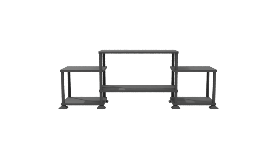 Contemporary Black Multi-Level Display Shelf 3D Model - Professional 3D Model Render 5