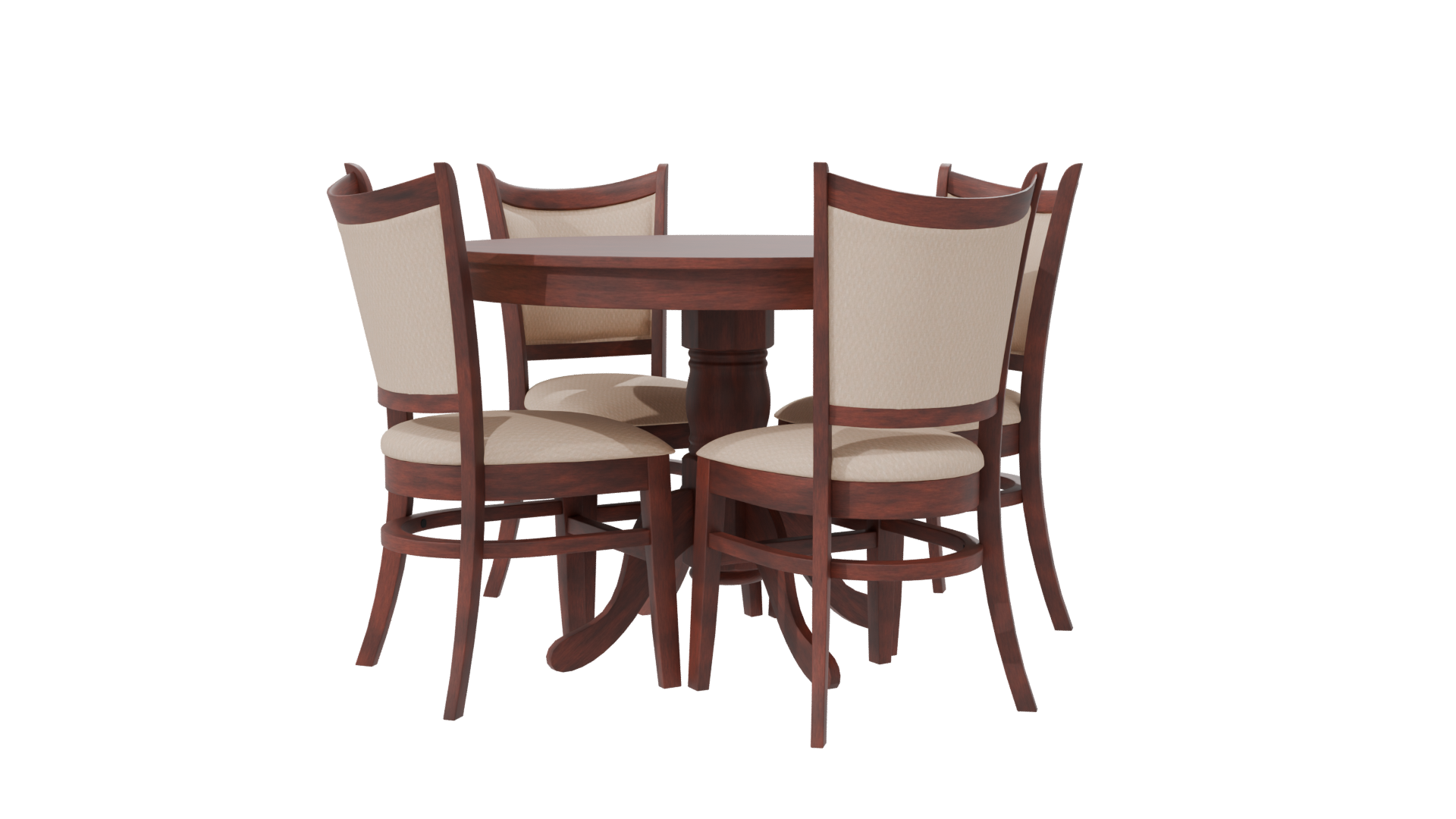 Elegant Round Dining Table Set - Professional 3D Model Render 7