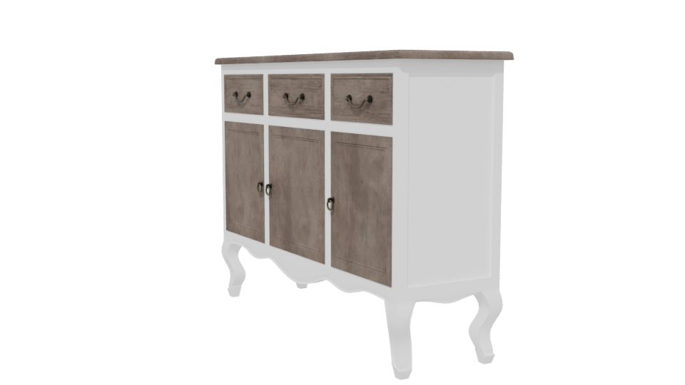 Chic Vintage Sideboard with Intricate Detailing - Professional 3D Model Render 13