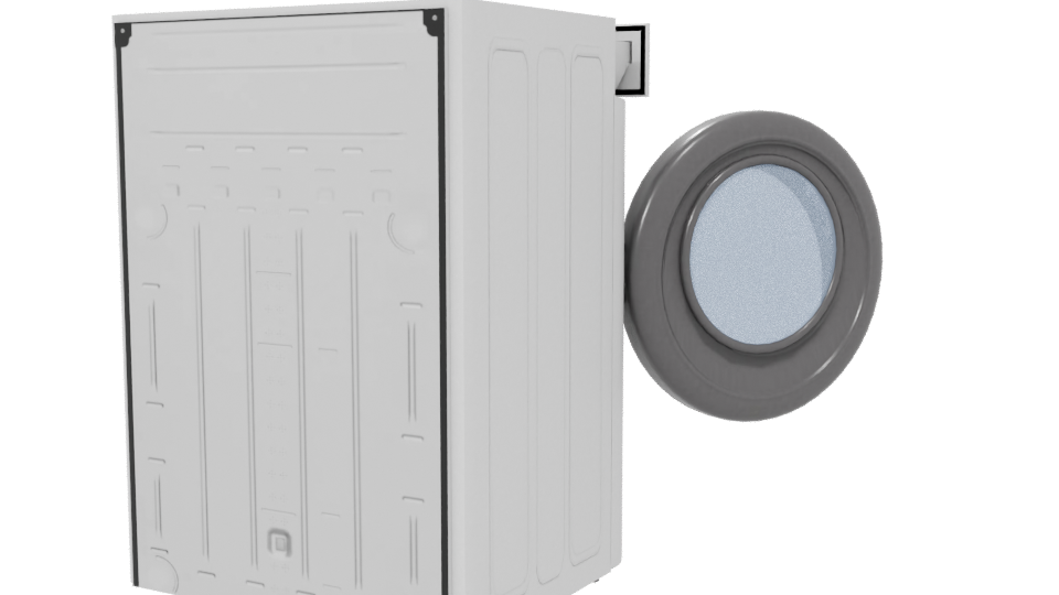 Realistic Front-Loading Washing Machine 3D - Professional 3D Model Render 6