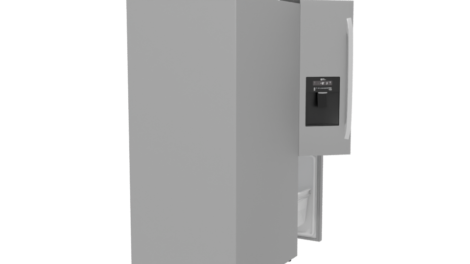 Modern French Door Refrigerator Model - Professional 3D Model Render 6