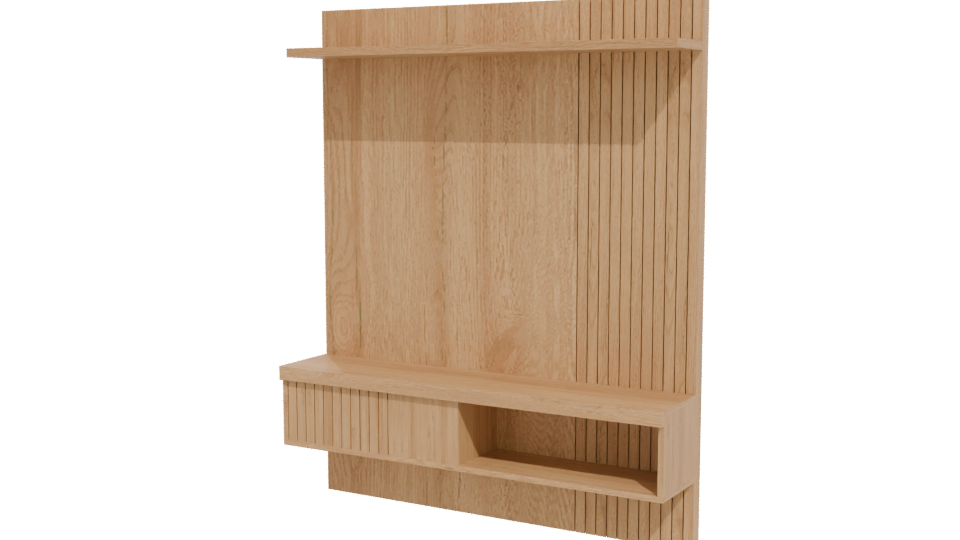 Stylish Wooden Display Shelf 3D - Professional 3D Model Render 12