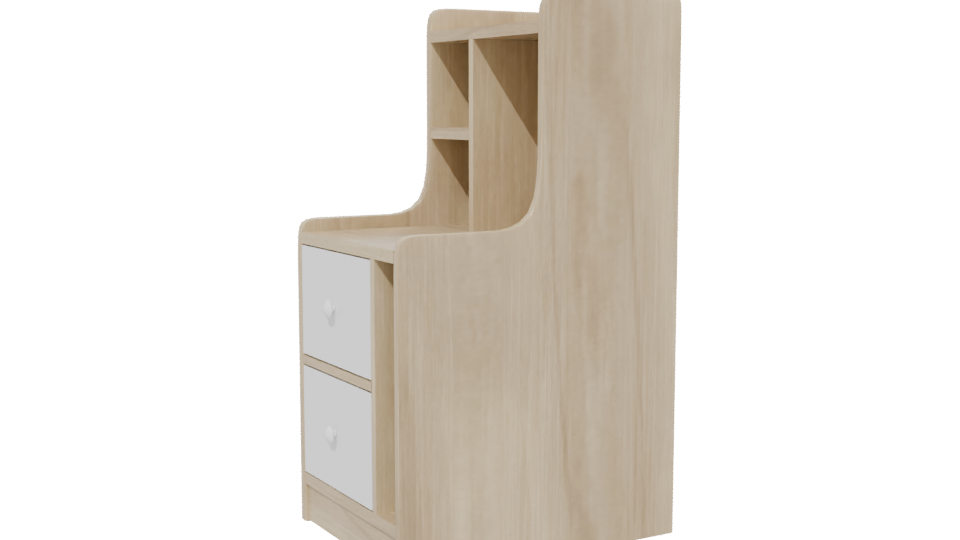 Stylish Wooden Desk Unit 3D - Professional 3D Model Render 13