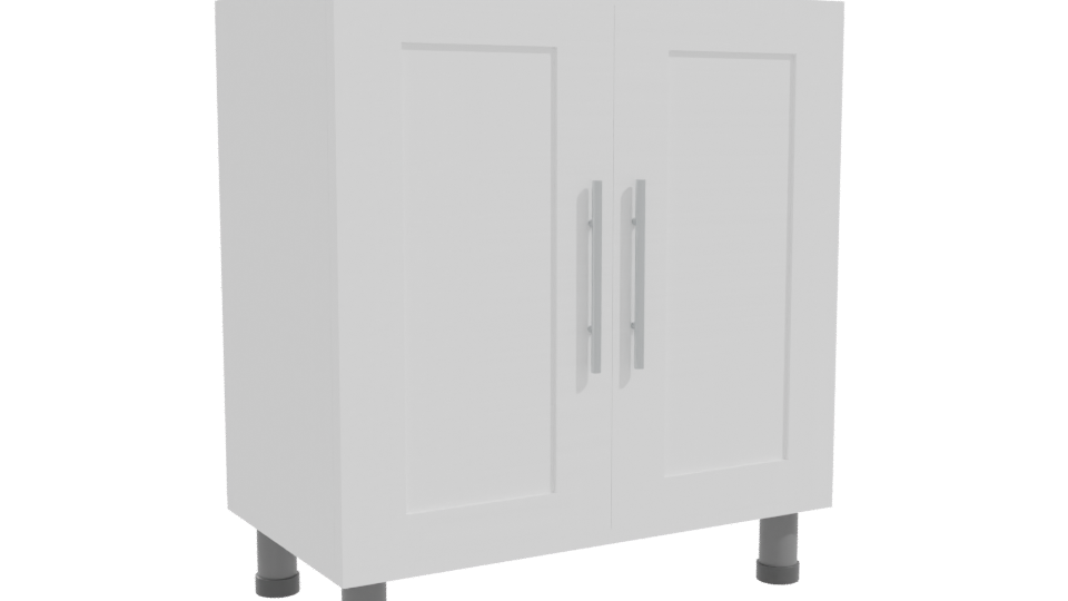 Minimalist White Cabinet Model - Professional 3D Model Render 10