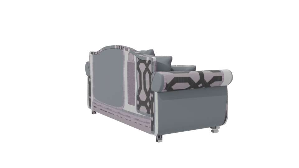 Elegant Vintage Sofa with Decorative Cushions - Professional 3D Model Render 7