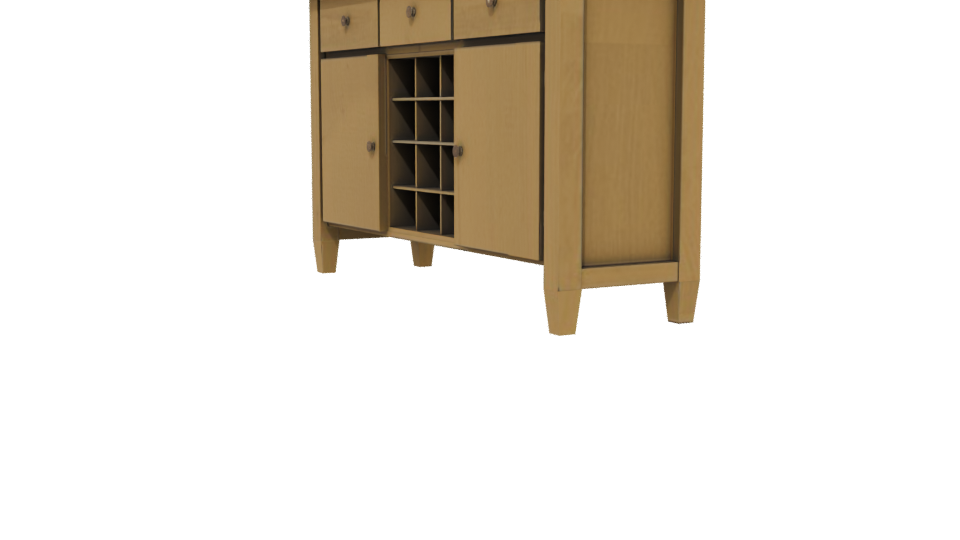 Contemporary Wooden Sideboard Model - Professional 3D Model Render 13
