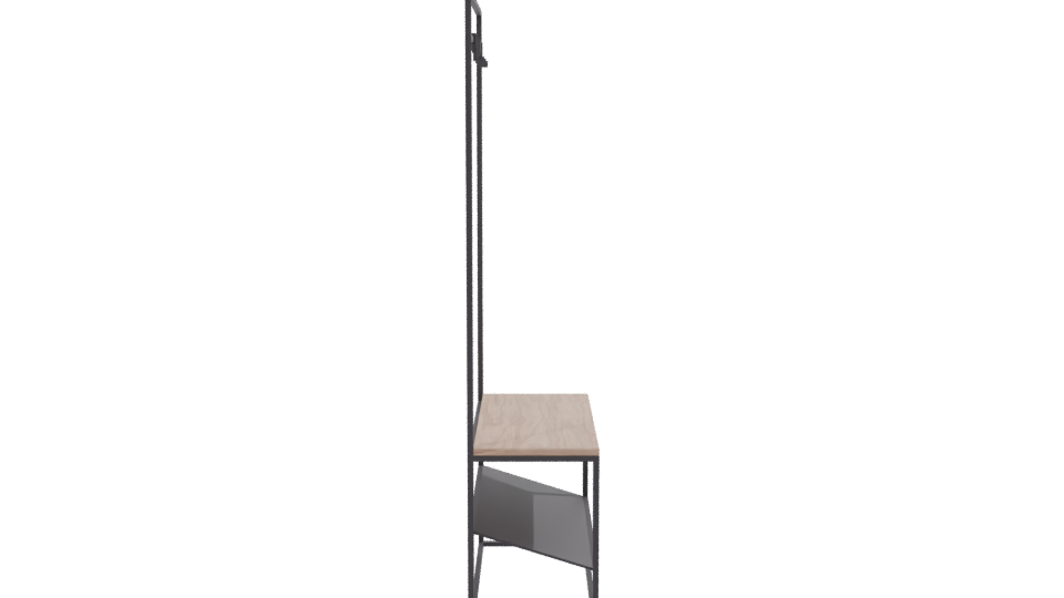 Industrial Coat Rack Bench 3D - Professional 3D Model Render 8