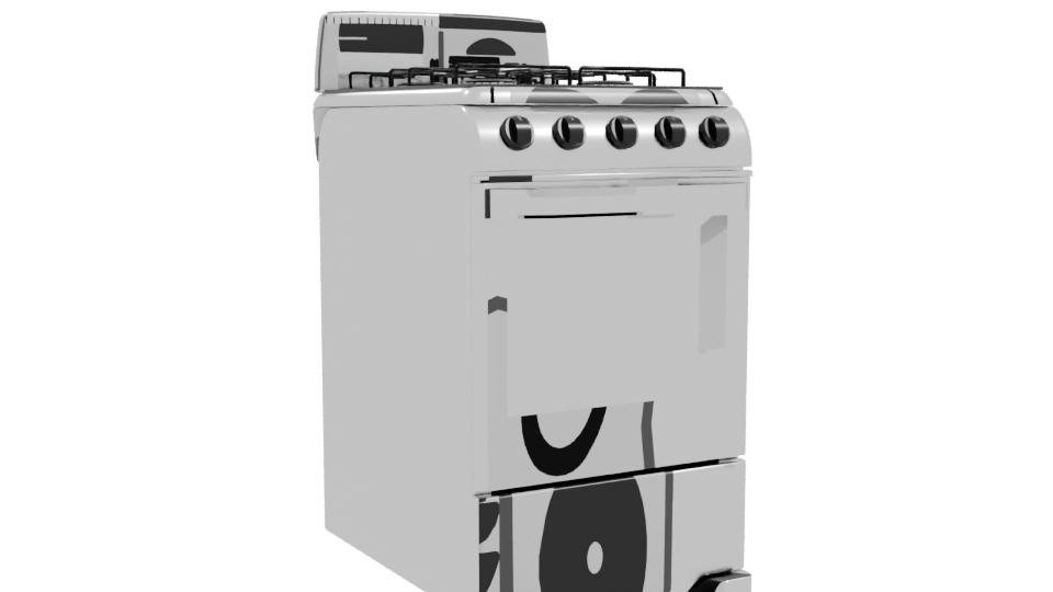 Stylish Gas Range Stove Model - Professional 3D Model Render 10