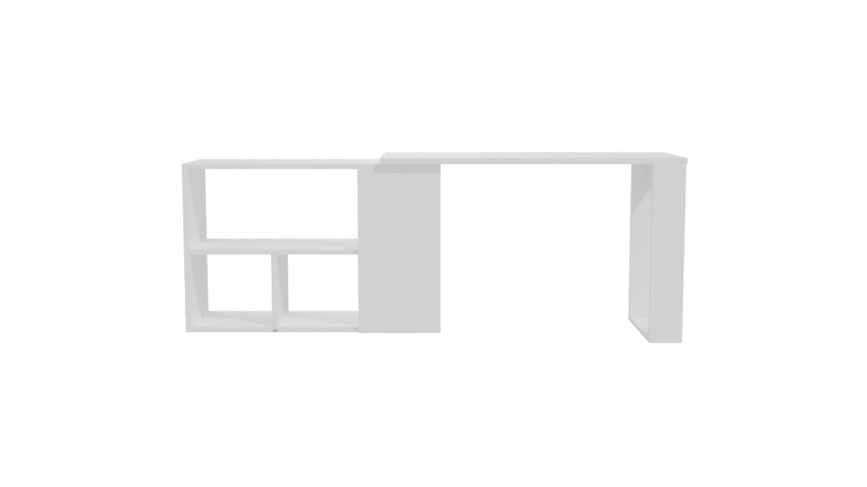 Contemporary Wooden Office Desk 3D - Professional 3D Model Render 11