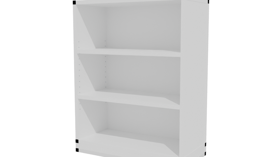 Minimalist White Bookshelf 3D Model - Professional 3D Model Render 12