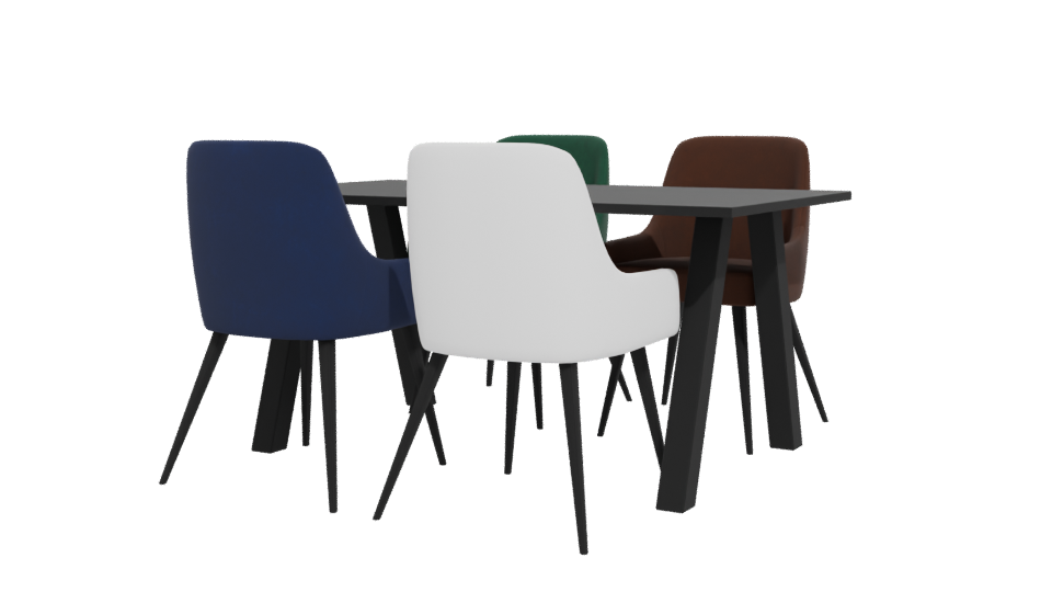 Stylish Modern Dining Table Set - Professional 3D Model Render 12