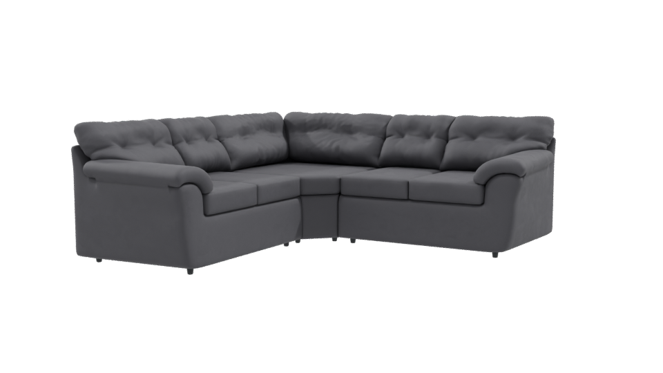 Contemporary L-Shaped Fabric Sofa 3D Model - Professional 3D Model Render 9