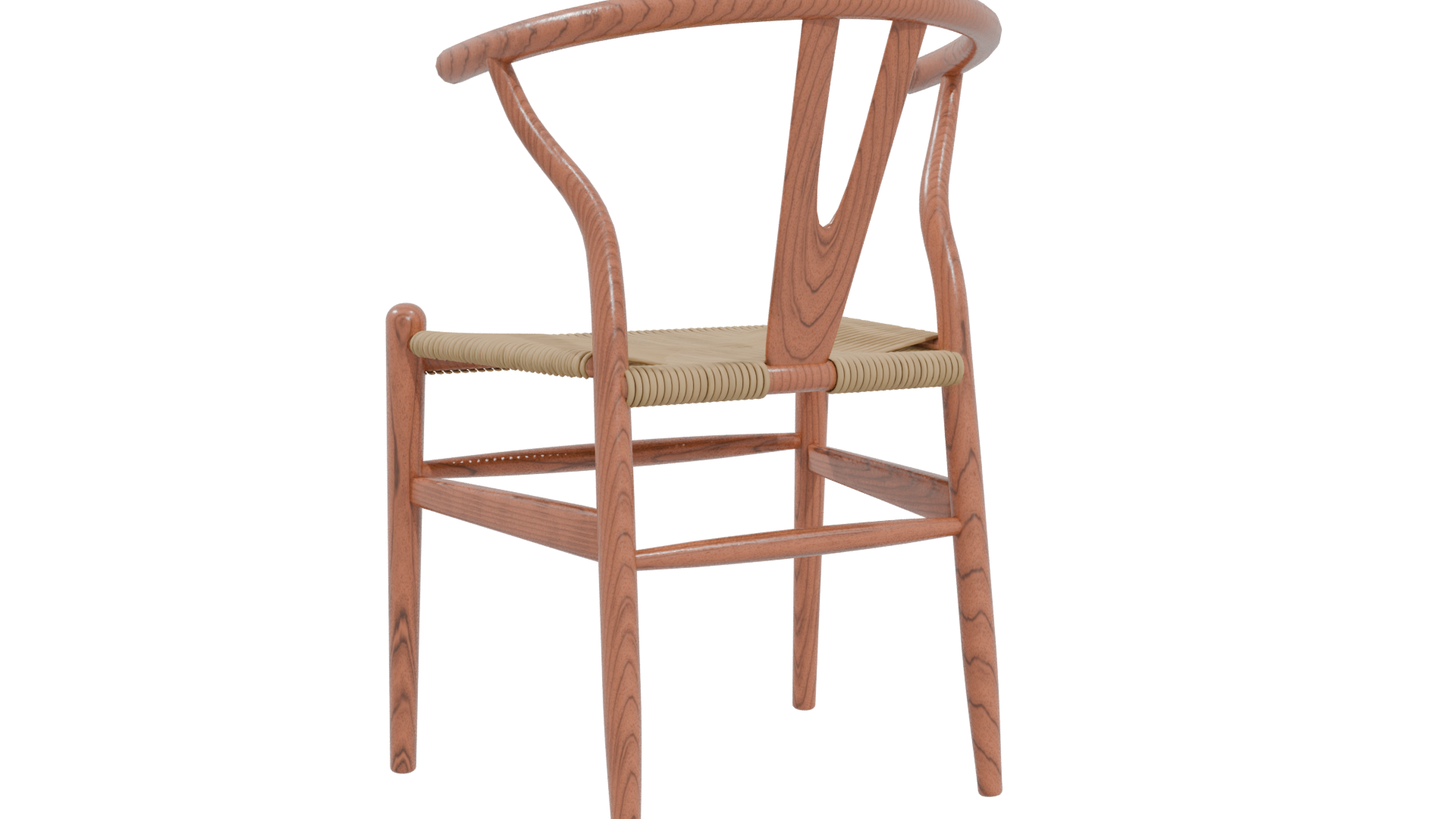 Classic Wooden Wishbone Chair 3D - Professional 3D Model Render 4