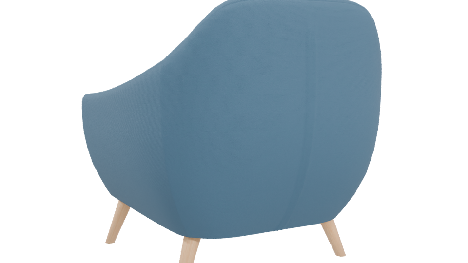 Stylish Blue Accent Chair 3D - Professional 3D Model Render 4