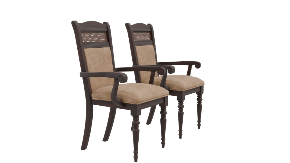 Classic Wooden Armchair Model - Professional 3D Model Render 9