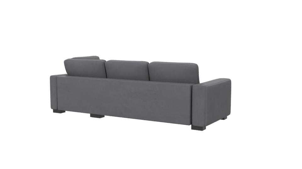 Gray Fabric Sectional Sofa Model - Professional 3D Model Render 6