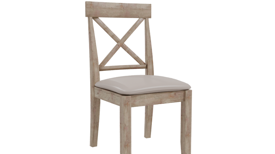 Rustic Wooden Dining Chair Model - Professional 3D Model Render 10