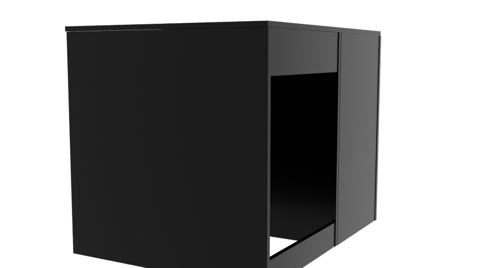 Minimalist Black Office Desk - Professional 3D Model Render 3