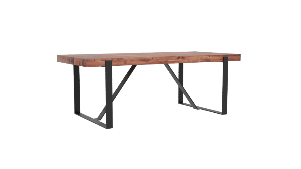 Stylish Wooden Dining Table Model - Professional 3D Model Render 4