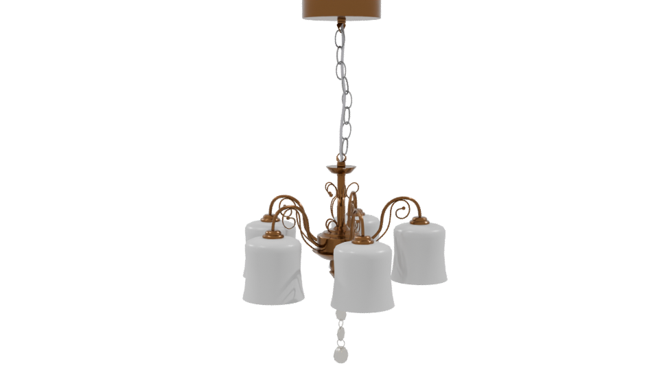Elegant Vintage 5-Lamp Chandelier 3D - Professional 3D Model Render 9