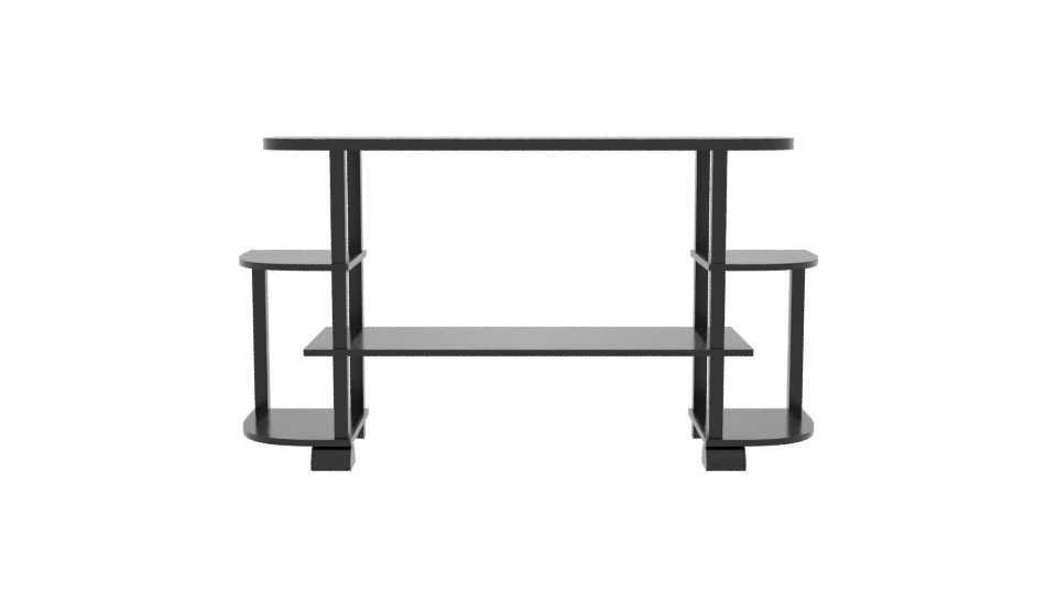 Minimalist Black Entertainment Console - Professional 3D Model Render 11