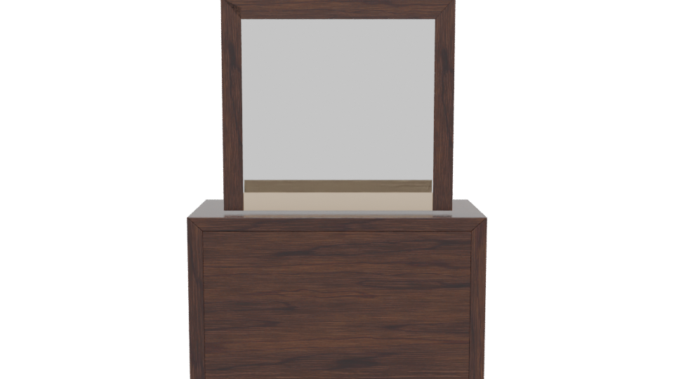 Modern Wooden Dresser with Mirror - Professional 3D Model Render 5
