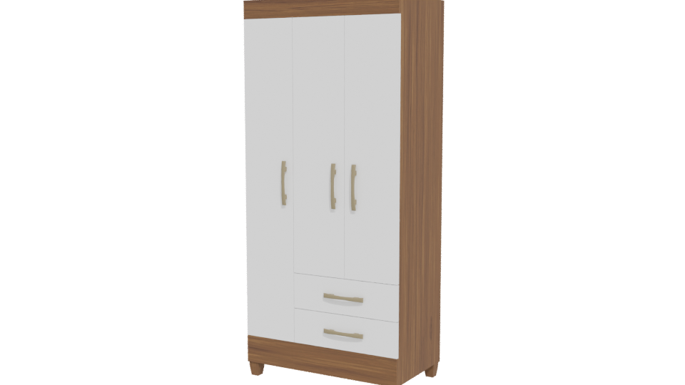 Stylish Wooden Wardrobe 3D Model - Professional 3D Model Render 12