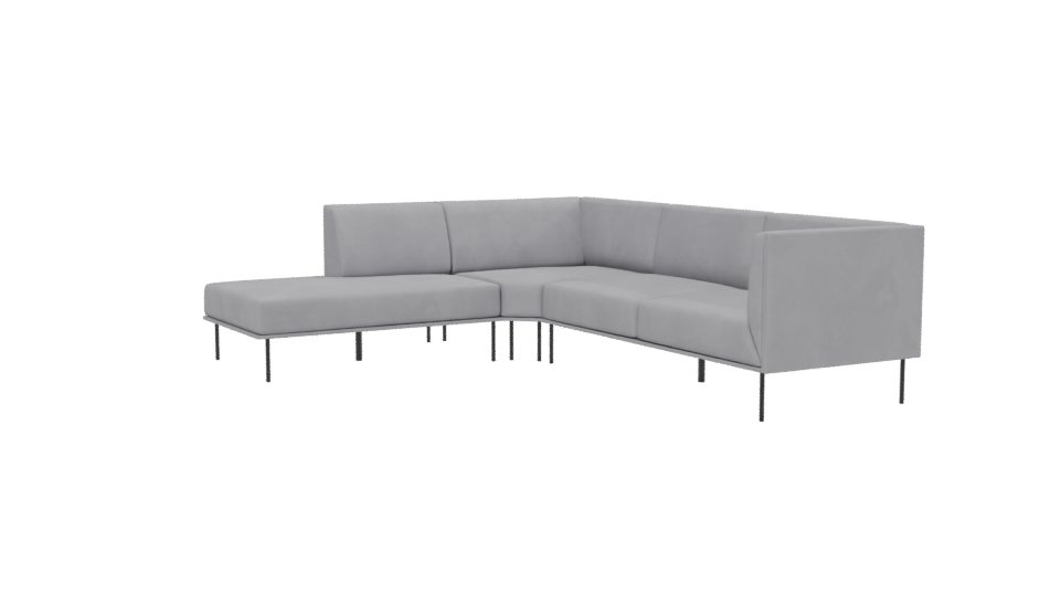Sectional Sofa Model in Gray - Professional 3D Model Render 13