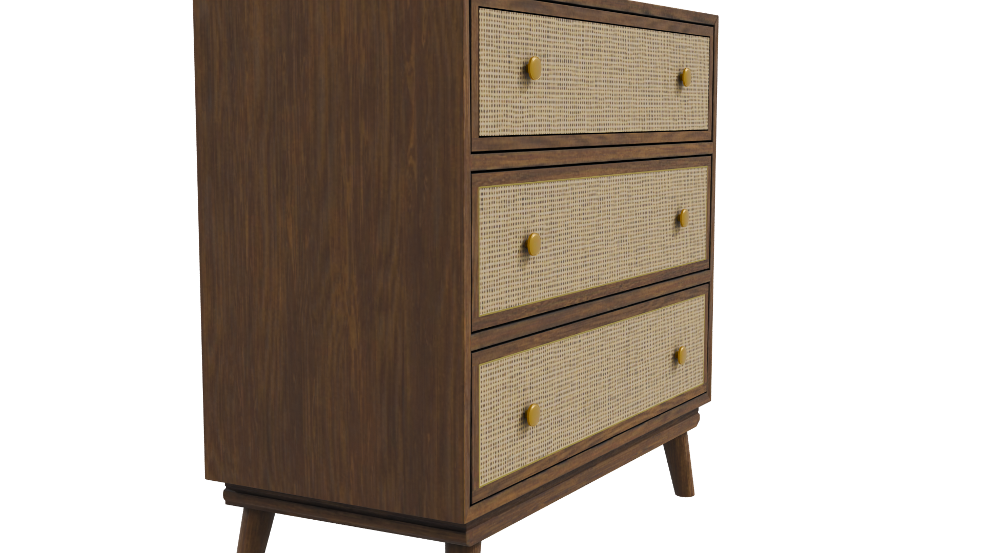 Mid-Century Modern Chest of Drawers - Professional 3D Model Render 9