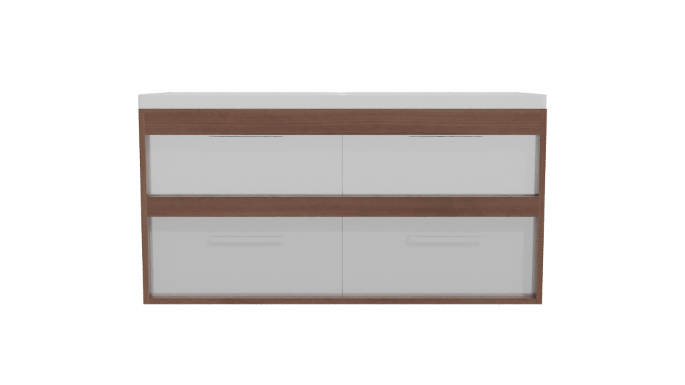 Modern Double Sink Vanity 3D Model - Professional 3D Model Render 11