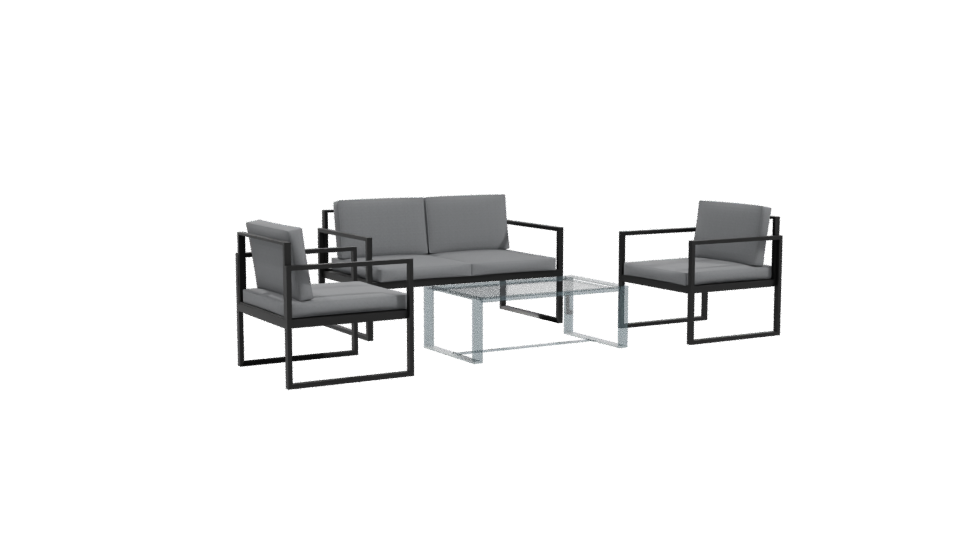 Contemporary Outdoor Furniture Set - Professional 3D Model Render 10
