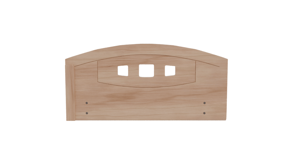 Stylish Wooden Headboard Design - Professional 3D Model Render 11