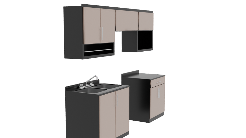 Stylish Kitchen Cabinet Set 3D - Professional 3D Model Render 9